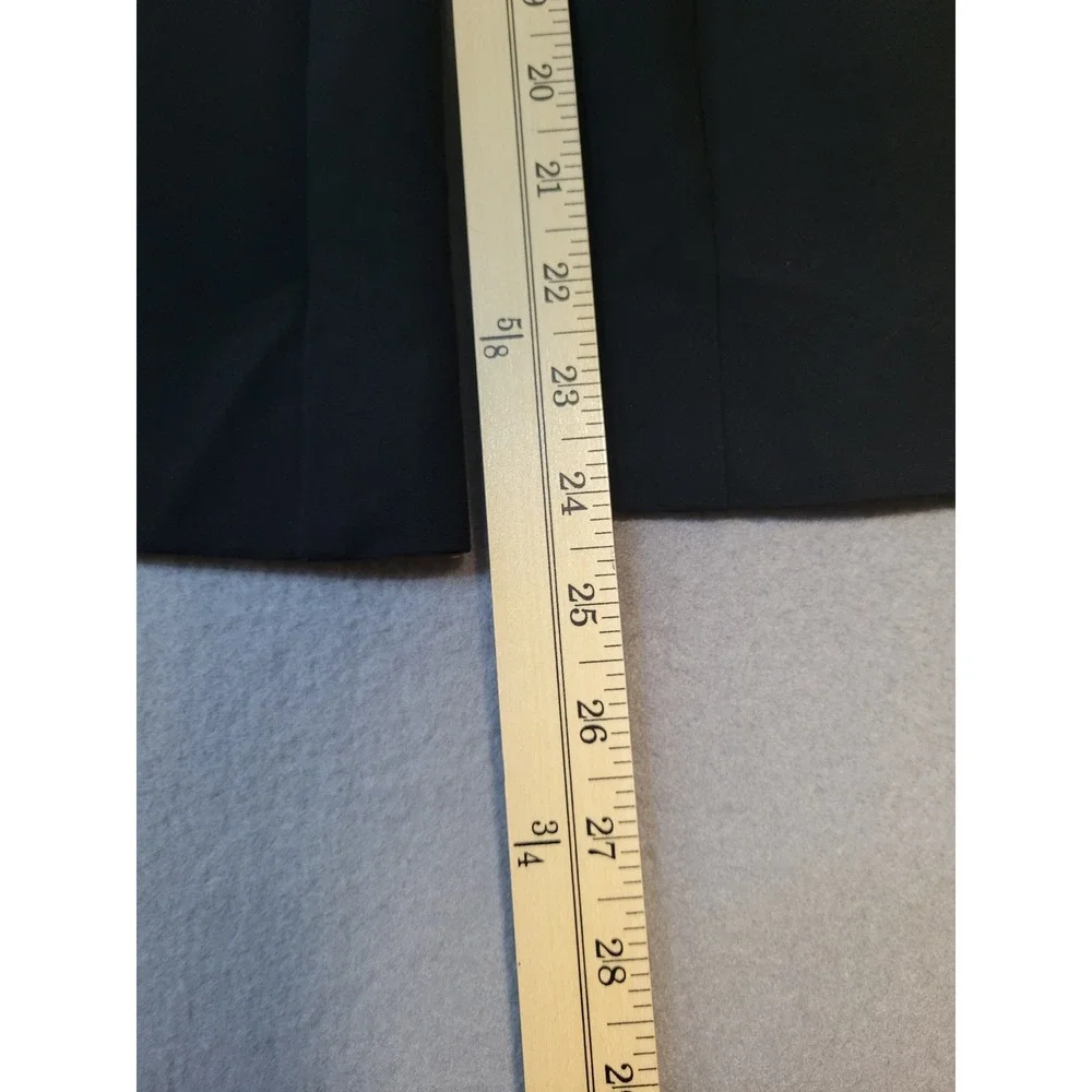St. John Black Pants Size 2 Flare Leg Eyelet‎ Detail Buckle Belt
